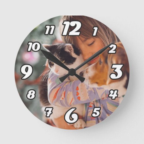 Personalised Photo Name Large Clock