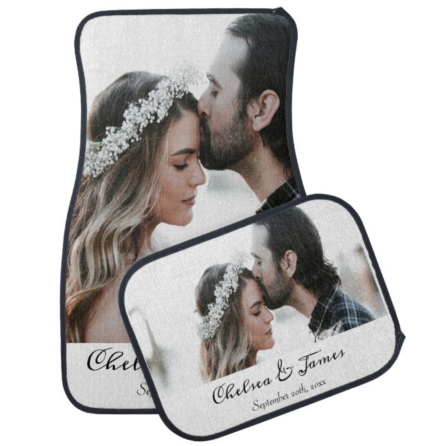 Personalised Photo Template Calligraphy Name  Car Floor Mat (Set)