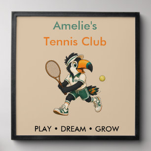 Personalised Photo Tile - Kids Tennis Club Art