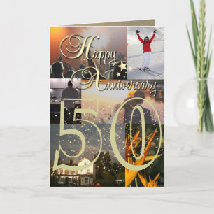 Personalised Photo Upload 50th Anniversary Card