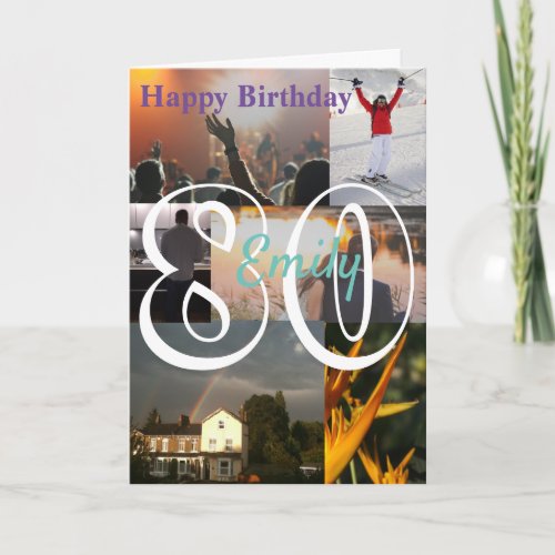 Personalised Photo Upload 80th Birthday Card