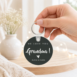 Personalised Photo WE LOVE YOU GRANDMA Keychain