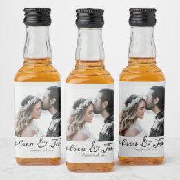 Personalised Photo Wedding Favor Liquor Bottle Label