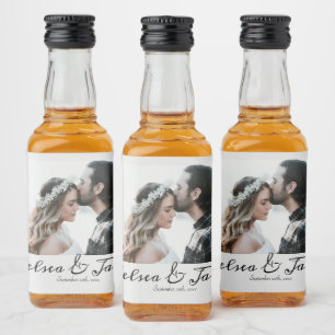 Personalised Photo Wedding Favor Liquor Bottle Label