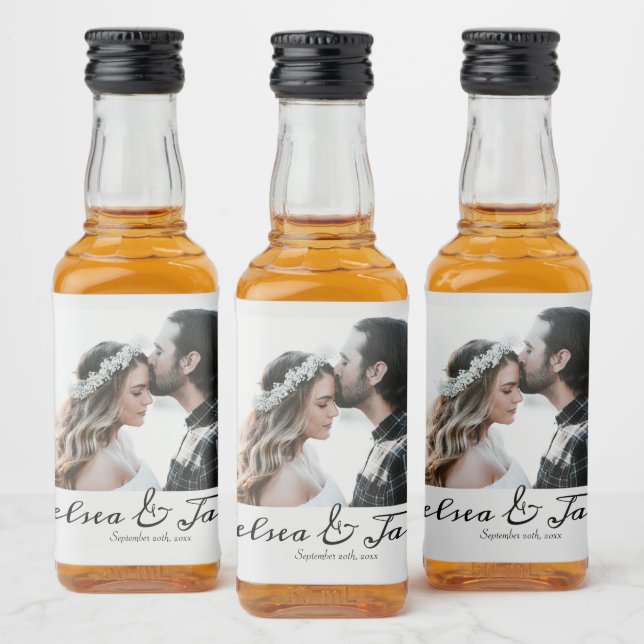 Personalised Photo Wedding Favor Liquor Bottle Label (Bottles)