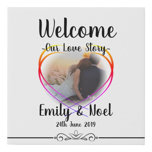 Personalised Photo Wedding Welcome Sign (Front)