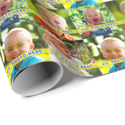 Personalised Photo Wrapping Paper YOUR 4 Pictures