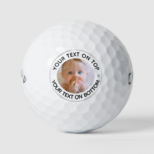 Personalised Photograph Custom Text Golf Balls