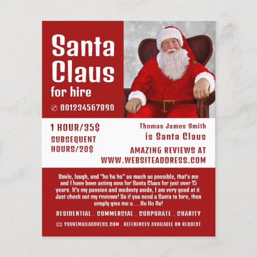 Personalised Photograph Santa Claus Entertainer Flyer