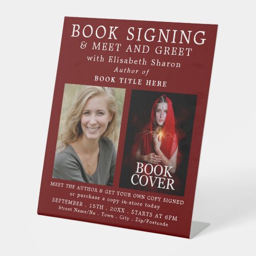 Personalised Photos Authors Book Signing Advert Pedestal Sign