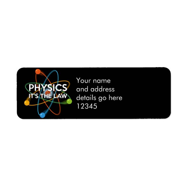 Personalised PHYSICS. IT'S THE LAW Label (Front)