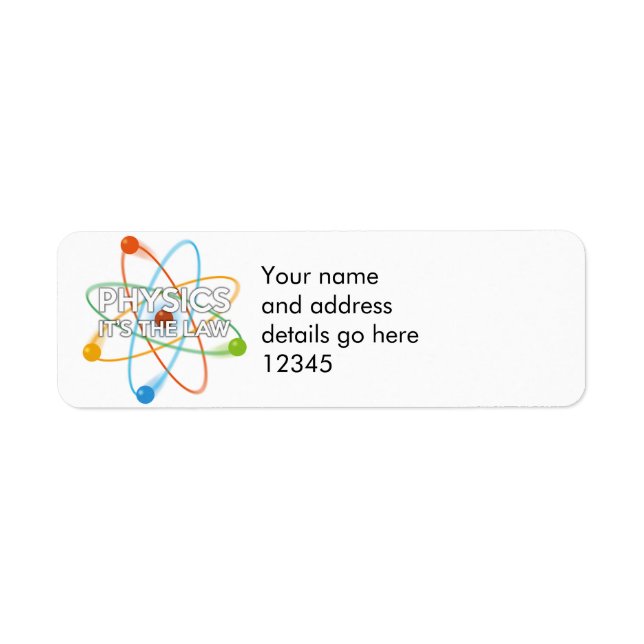 Personalised PHYSICS. IT'S THE LAW Label (Front)