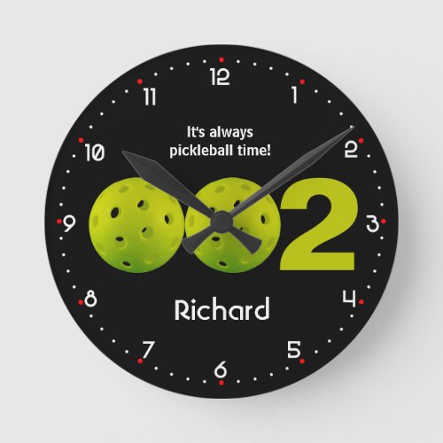 Personalised Pickleball 002 score Round Clock