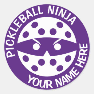Personalised  Pickleball ninja red Classic Round Sticker