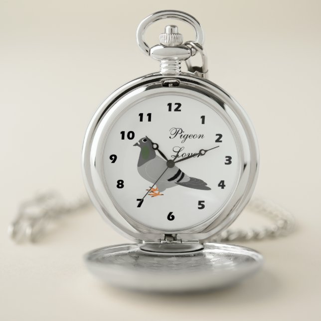 Personalised Pigeon Design Pocket Watch (Inside)
