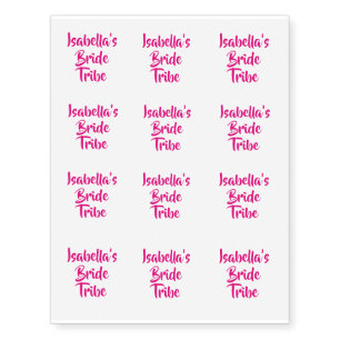 Personalised Pink Bride Tribe Gold Temporary Tattoos