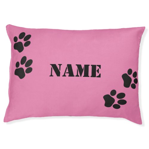 Personalised Pink Dog Bed With Name 