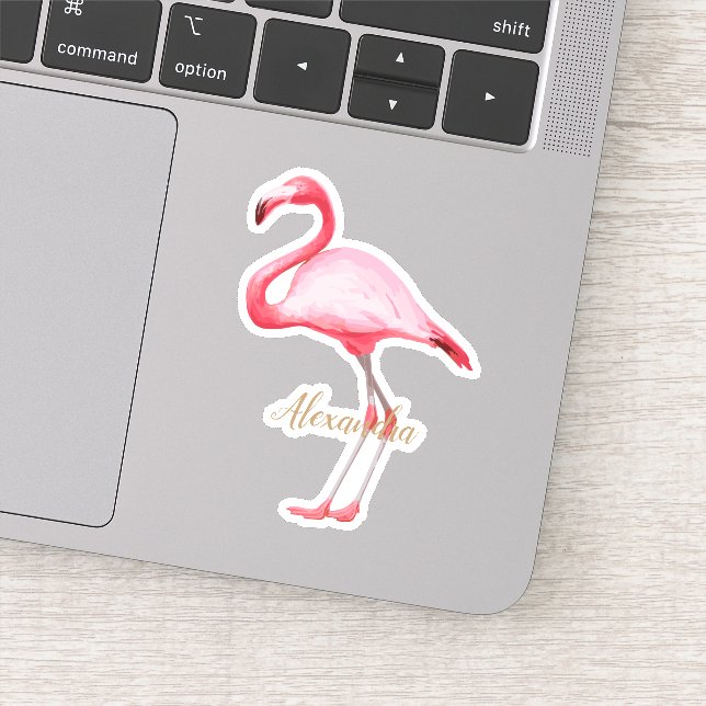 Personalised Pink Flamingo Sticker (Detail)