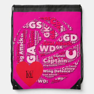 Personalised Pink Netball  Drawstring Bag