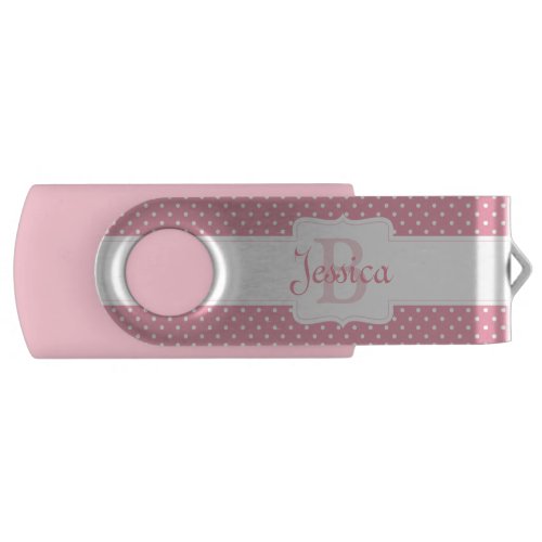 Personalised Pink Polka Dot  Flash Drive