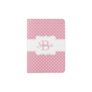 Personalised Pink Polka Dot Pattern Passport Holder