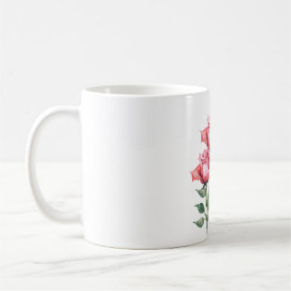 Personalised  Pink Rose Floral Classic Mug 