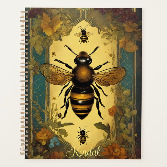 Personalised planner  bee keeper gift honey lover (Front)