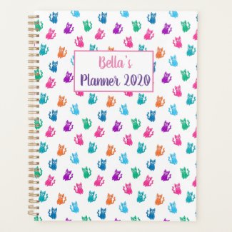 Personalised Planner colourful kitty