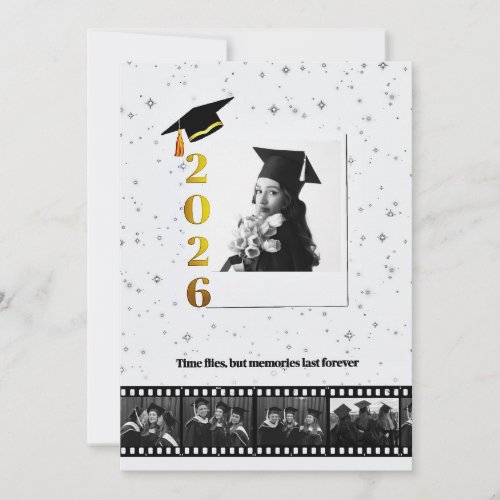 Personalised polaroid film roll graduation card