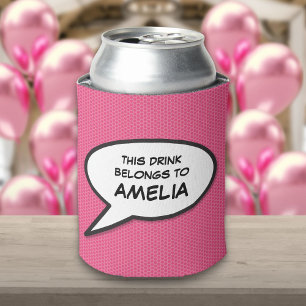 Personalised Pop Art Comic Book Speech Bubble Can Cooler