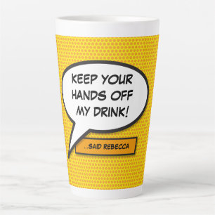 Personalised Pop Art Comic Book Speech Bubble Latte Mug