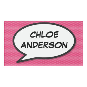 Personalised Pop Art Comic Book Speech Bubble Name Tag