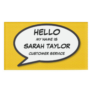 Personalised Pop Art Comic Book Speech Bubble Name Tag