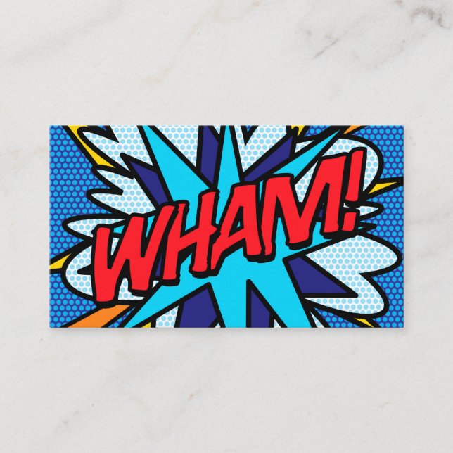 Personalised Pop Art Comic Book WHAM! Business Card (Front)