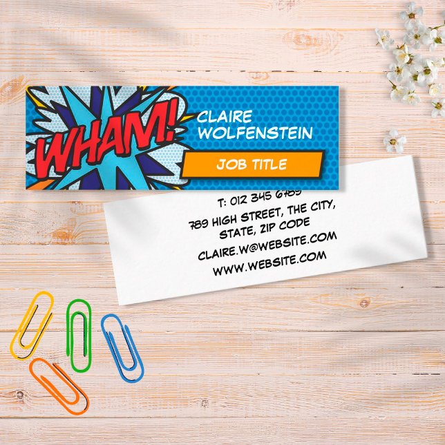 Personalised Pop Art Comic Book WHAM! Mini Business Card (Creator Uploaded)