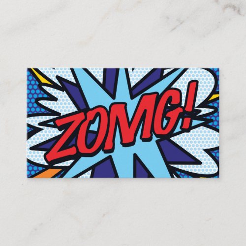 Personalised Pop Art Comic Book ZOMG Business Card