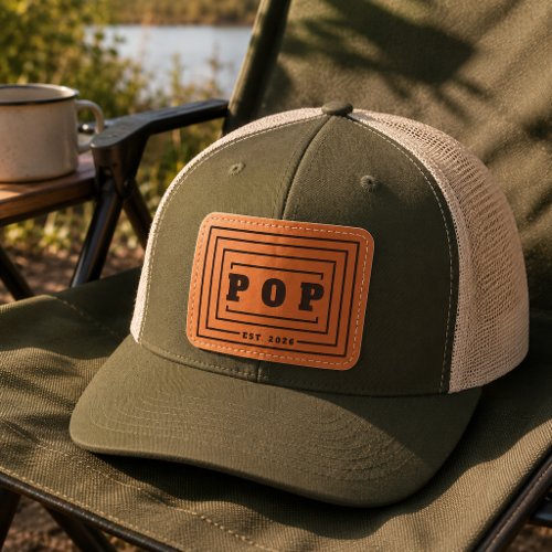 Personalised POP Est. Year Leather Patch Hat