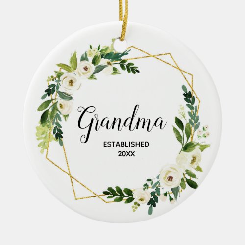 Personalised Pregnancy Announcement Floral Ceramic Ceramic Ornament