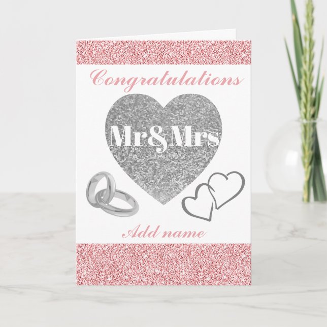 Personalised pretty congratulations mr&mrs card (Front)