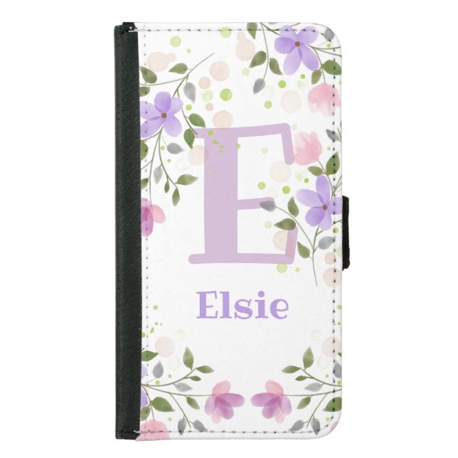 Personalised Pretty Floral Design Phone Wallet (Front)