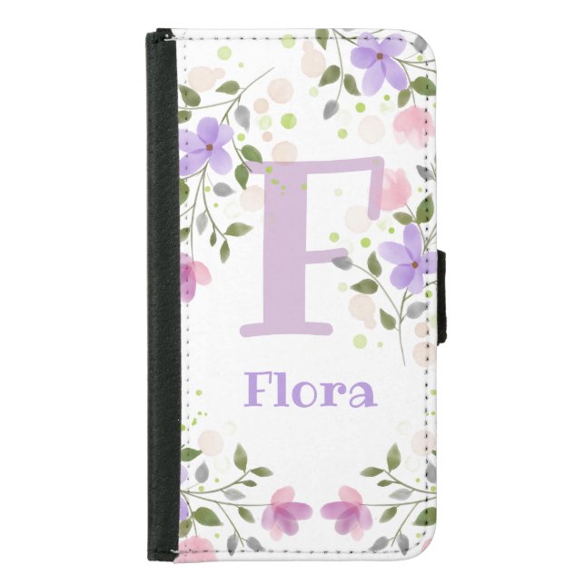 Personalised Pretty Floral Design Phone Wallet (Front)