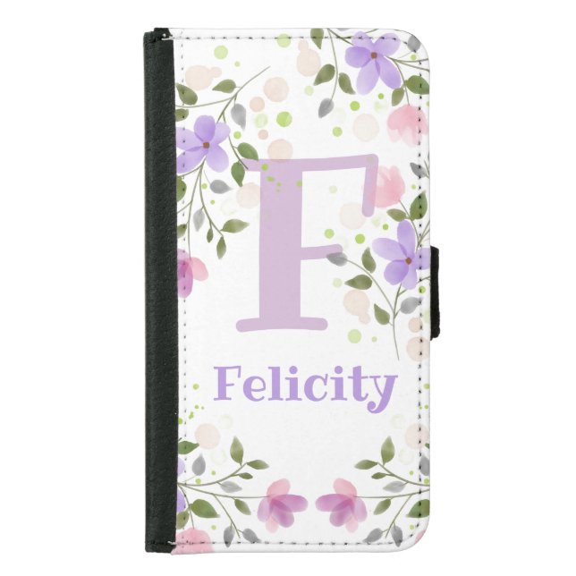 Personalised Pretty Floral Design Phone Wallet (Front)