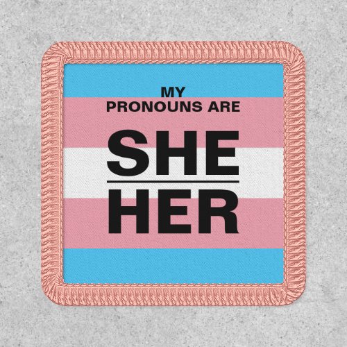 Personalised Pronouns Trans Pride Flag Patch