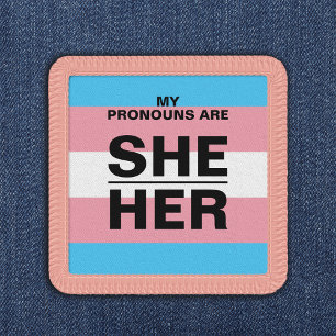 Personalised Pronouns Trans Pride Flag Patch