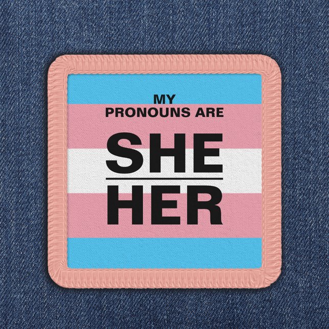 Personalised Pronouns Trans Pride Flag Patch (Personalized Pronouns Trans Pride Flag Patch)