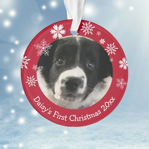 Personalised Puppys First Christmas Christmas Ornament