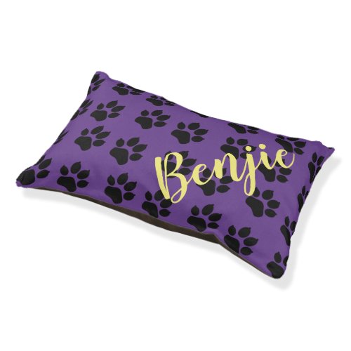 Personalised Purple Dog Pillow Bed