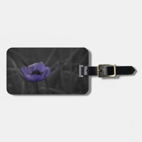 Personalised purple luggage tag