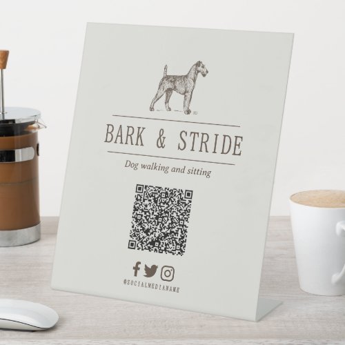 Personalised QR Code Scan to Follow Business  Pedestal Sign