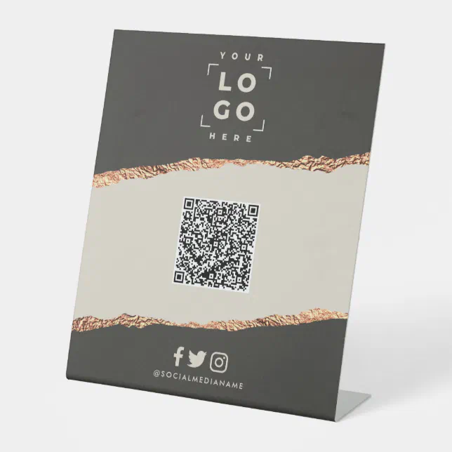 Personalised QR Code Scan to Follow Business Pedestal Sign | Zazzle